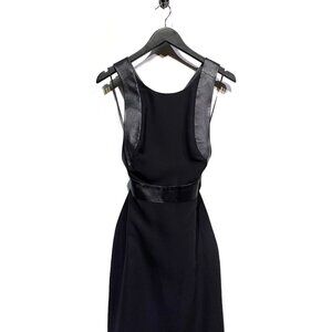 Gucci Black Leather-Trimmed Criss Cross Dress